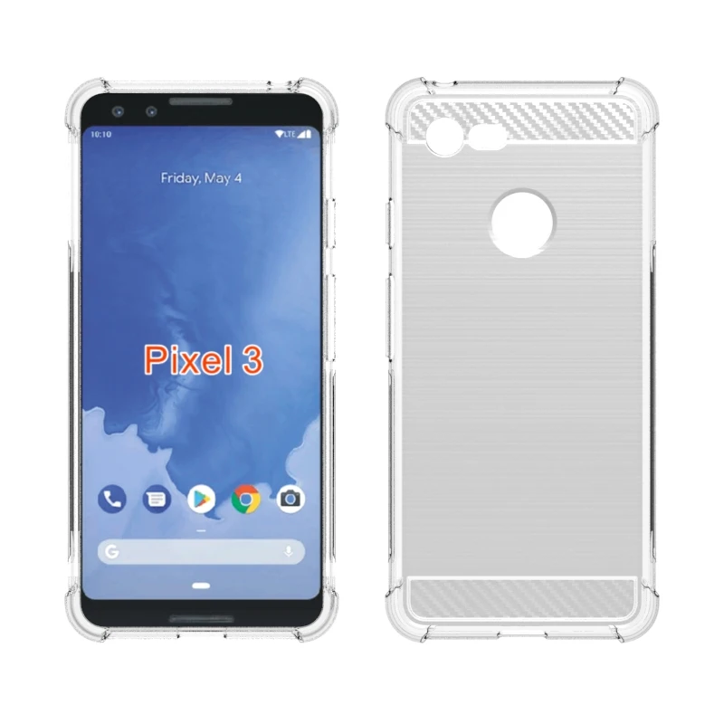 newstyle Carbon Fiber Cover soft Tpu Brushed case For Google Pixel 3