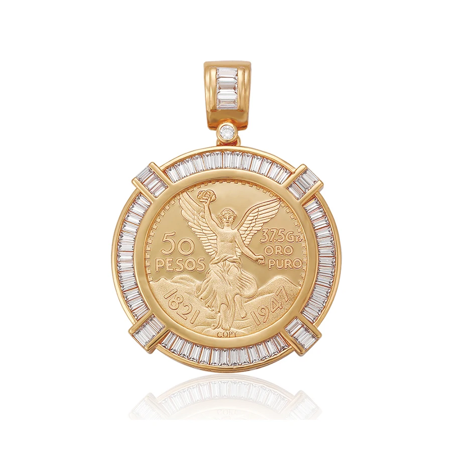 

33066 xuping 18k gold plated crystal round pendant, special design gold jewelry coin pendants