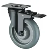 125mm Top Plate TPR Total Lock Ball Bearing Medical Furniture Caster Wheel