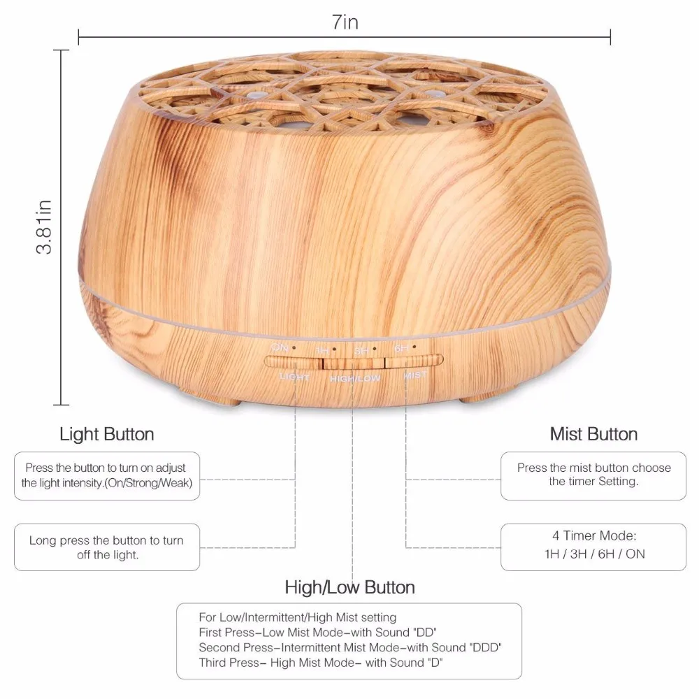 400ml App Remote Controlled Essential Oil Humidifier Music Bt Speaker