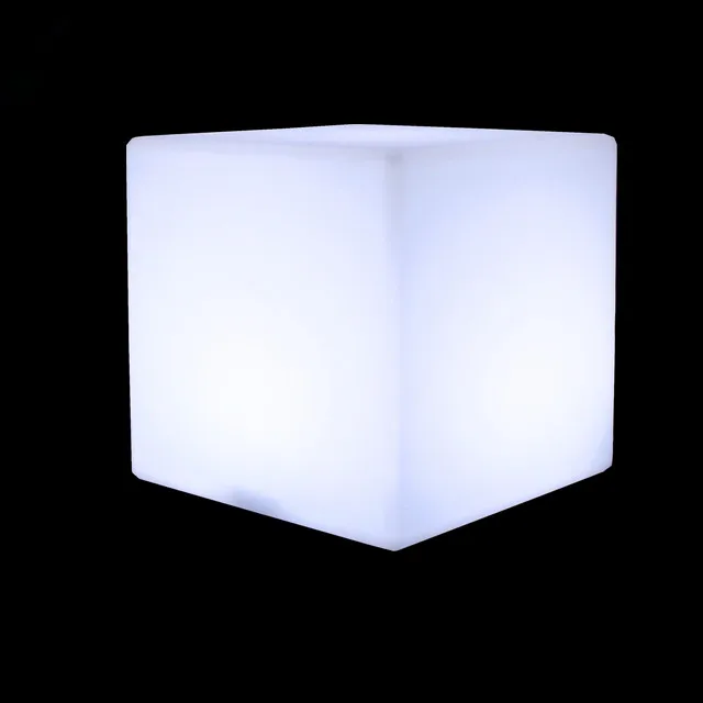 Rechargeable outdoor plastic LED light cube / 3D rgb LED magic cube light / waterproof LED lighted cube chair
