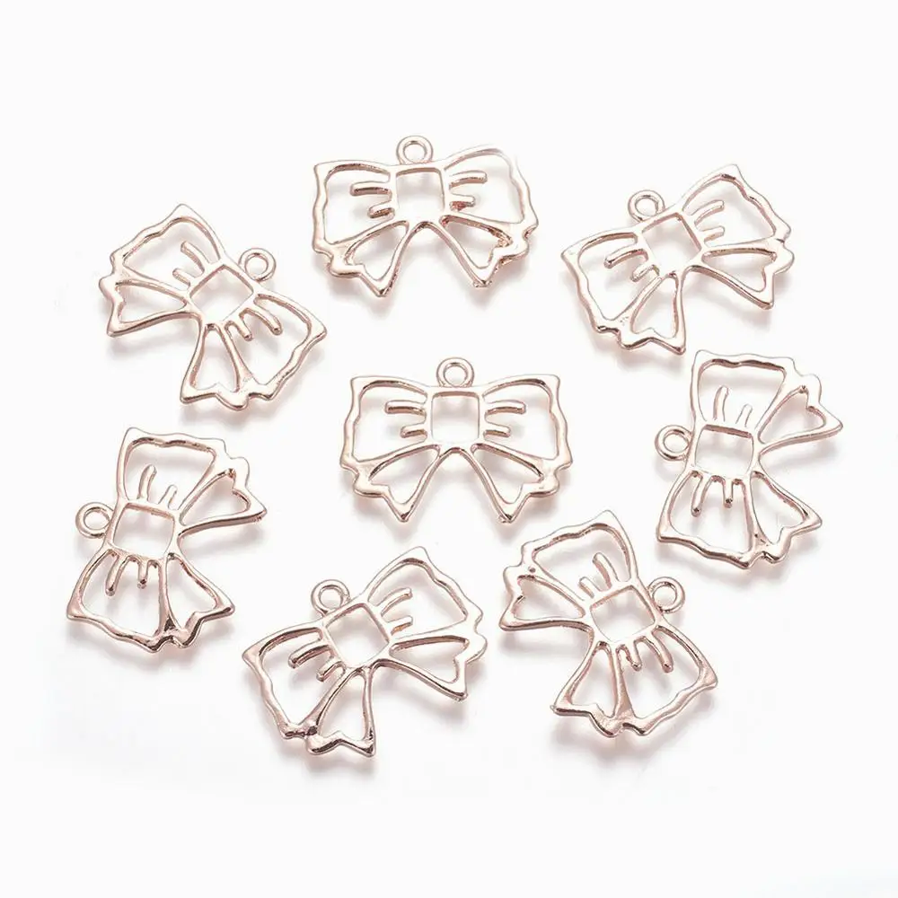 

PandaHall Bowknot Rose Gold Open Back Bezel Pendant