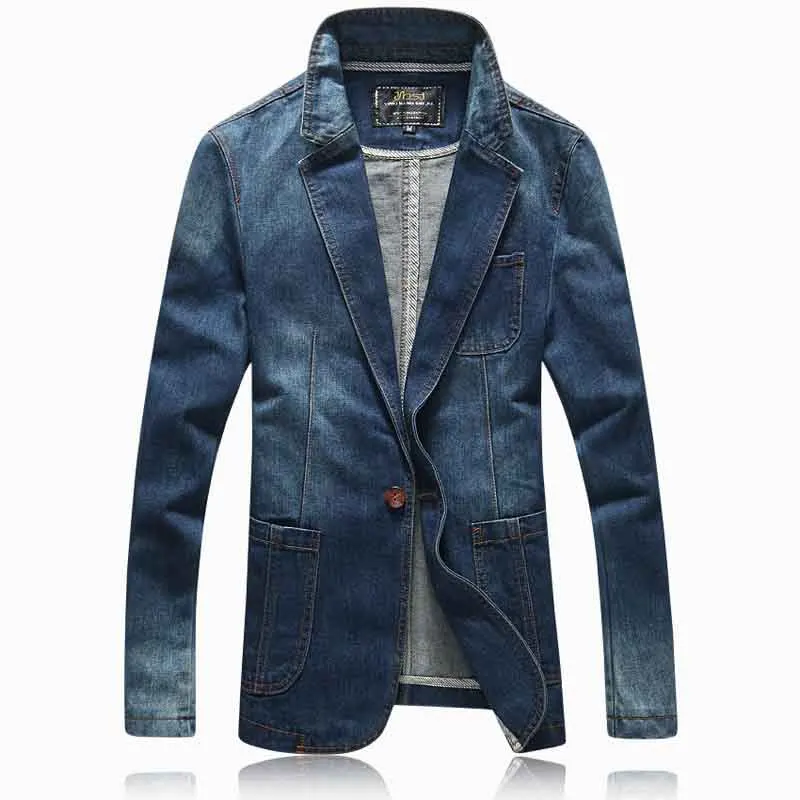 Compra mens denim blazer online al por mayor de China