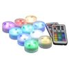 CR2450 Battery Powered White RGB Color Changing Waterproof Mini LED Tea Light Candles Submersible Light with Remote Party Decor