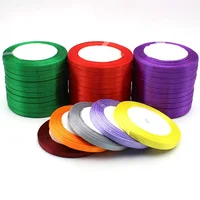 

ready stock cheap 100% polyester satin ribbon 6mm 25 yards