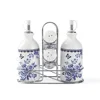 Wholesale Spice Jar Set /Spice Bottles with Metal Stand Oil Vinger Salt & Pepper Set