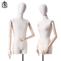 

UK Warehouse Clothes Display Mannequin Male Dressmaker Dummy Dress Form Head Mannequin Wooden Arms Male Mannequin Torso