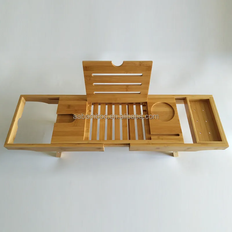 Latest Unique Zen Design Bathtub Caddy Laptop Desk Bamboo