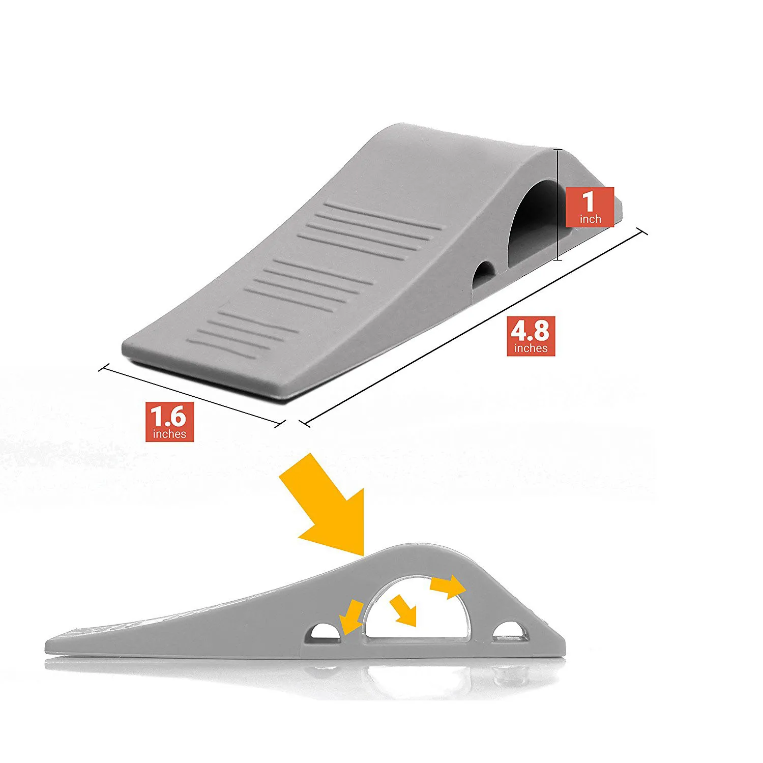 Rubber Decorative Door Stop Wedge Fits Wood Carpet Tile Laminate