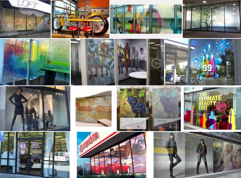 Custom Optical Clear Glass Window Sticker Transparent Colorful Vibrant