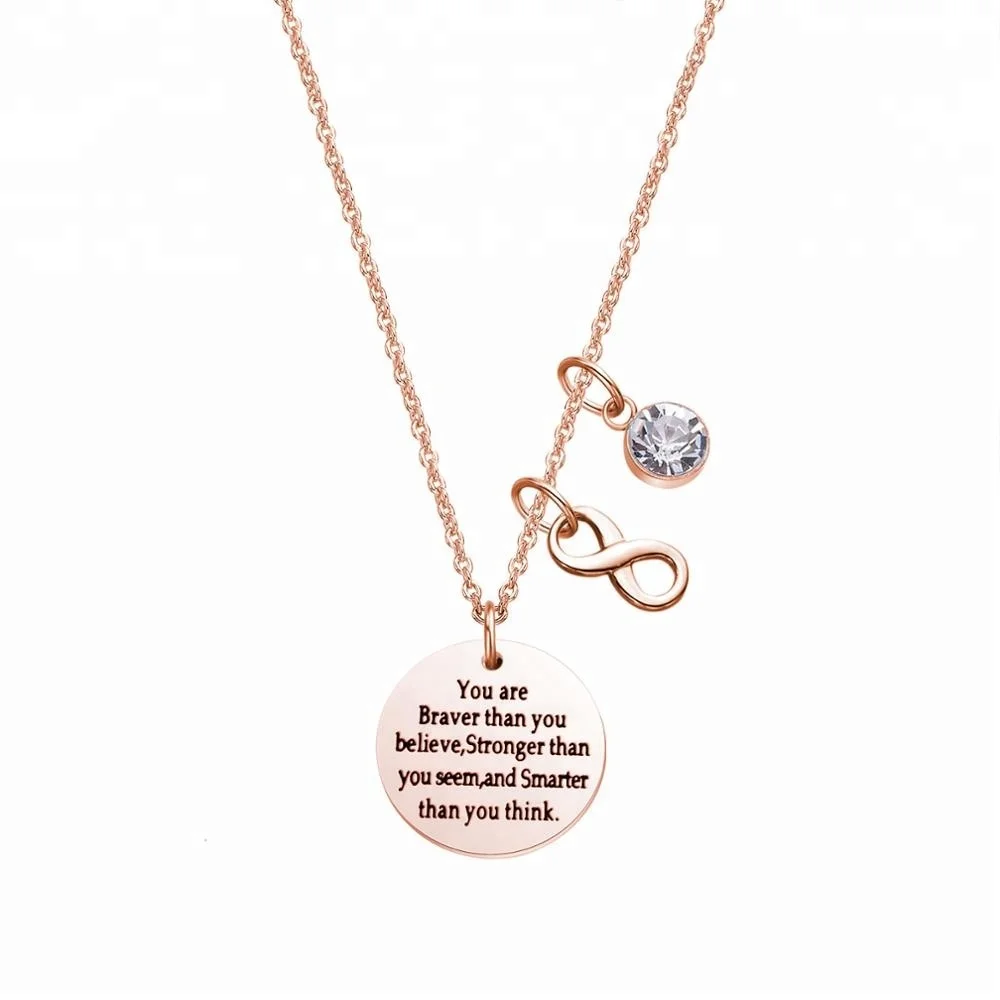 

316l Stainless Steel Zircon Jewelry Infinite Love Charms Customized Necklace Gift, Picture shows