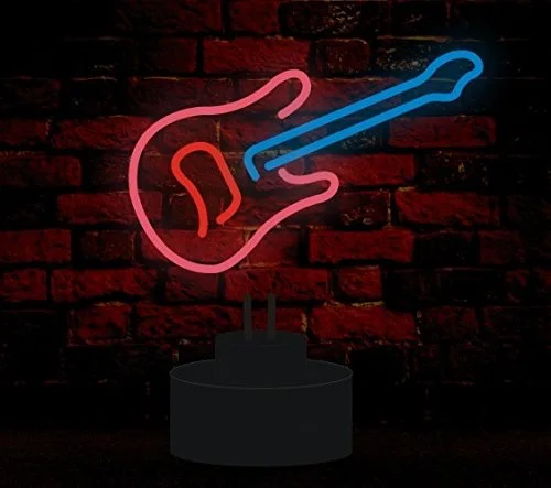 Small Novelty Guitar Tube Stand Floor Neon Light For Rooms And Santa Claus Neon