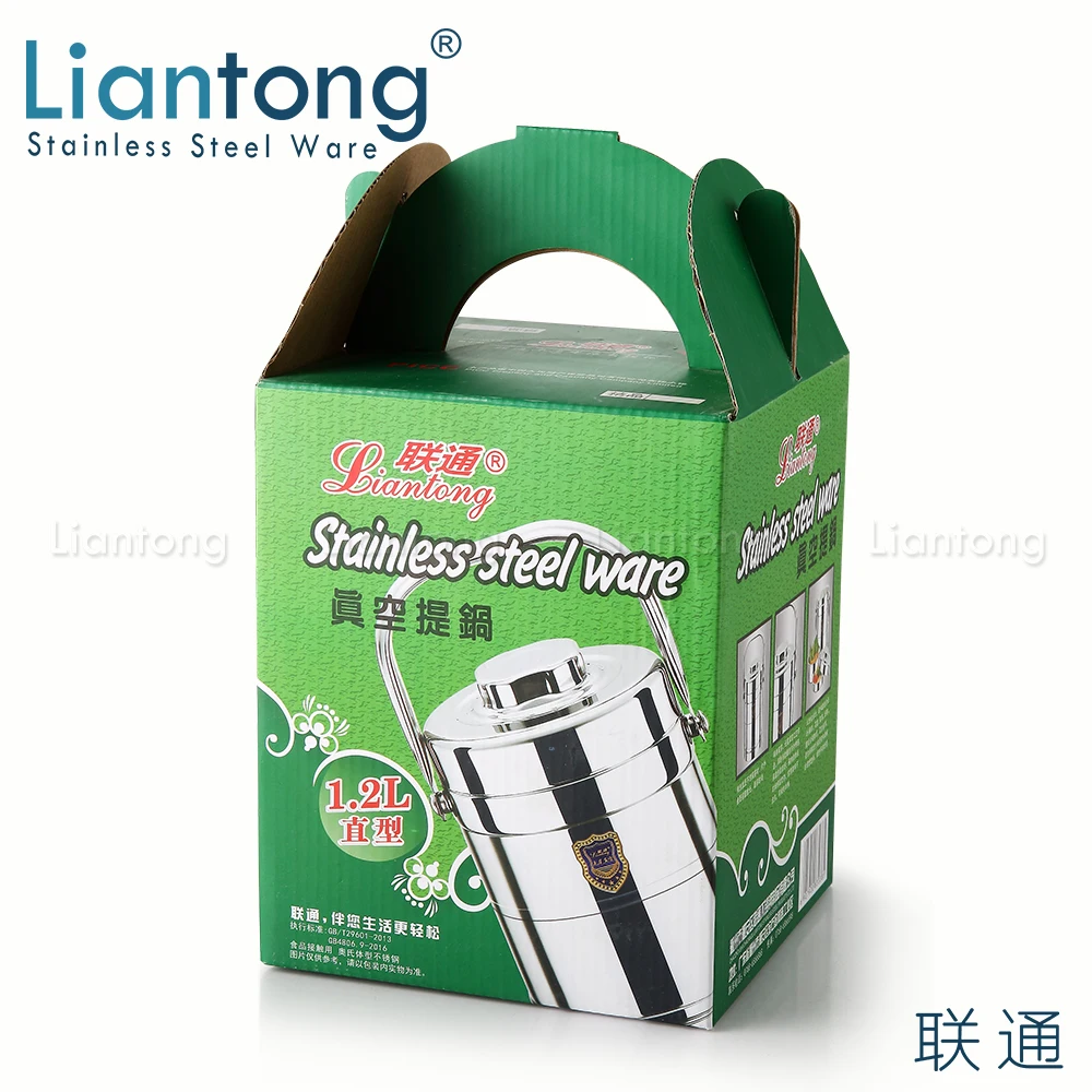 
Liantong 1.2L 1.4L 1.6L 1.8L 2.0L stainless steel insulated thermal hot food container bento box carrier 