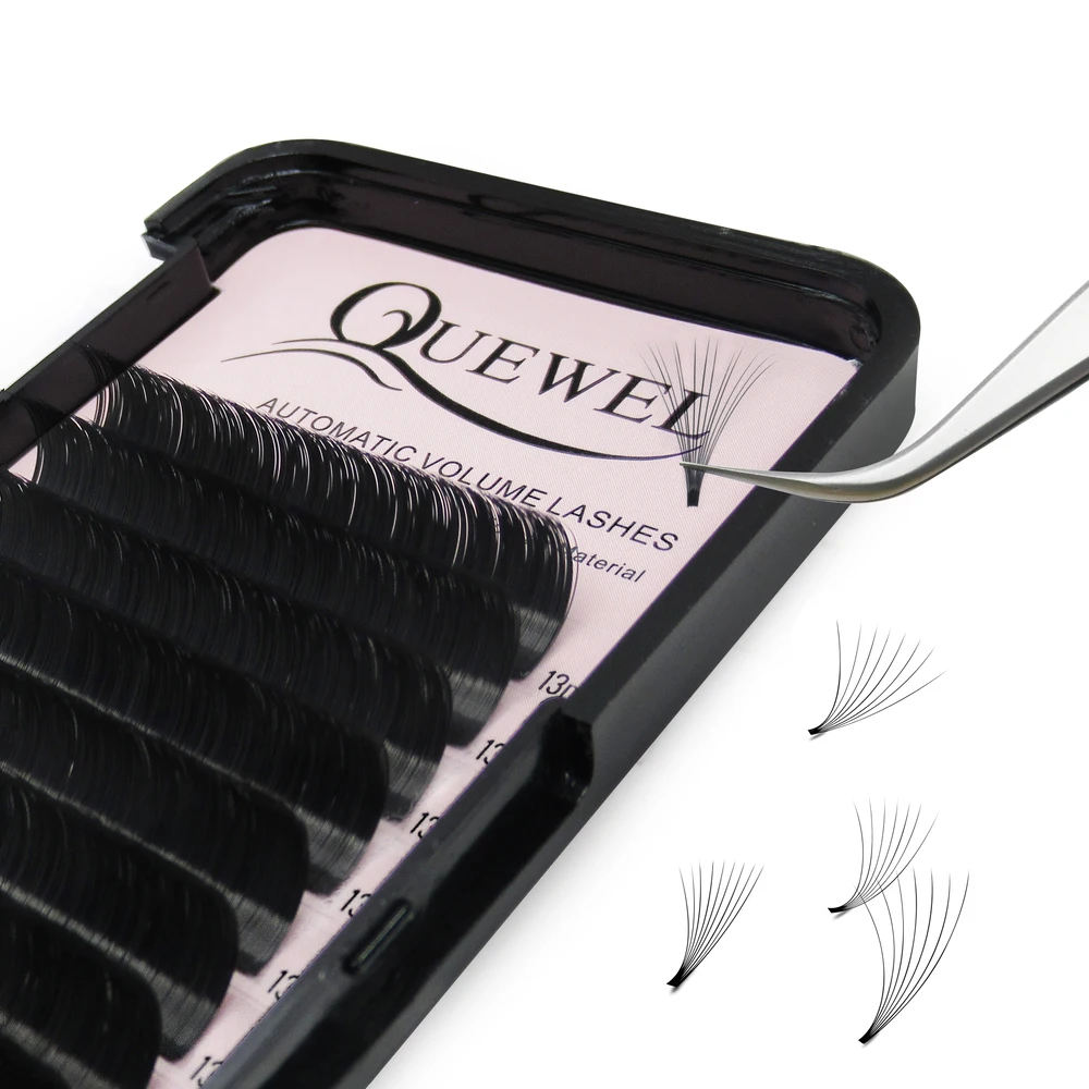 

Quewel Blooming Eyelash Extension Customize Easy Fan Eyelash Extension Wholesale Volume Eyelash Extension Fans, Natural black