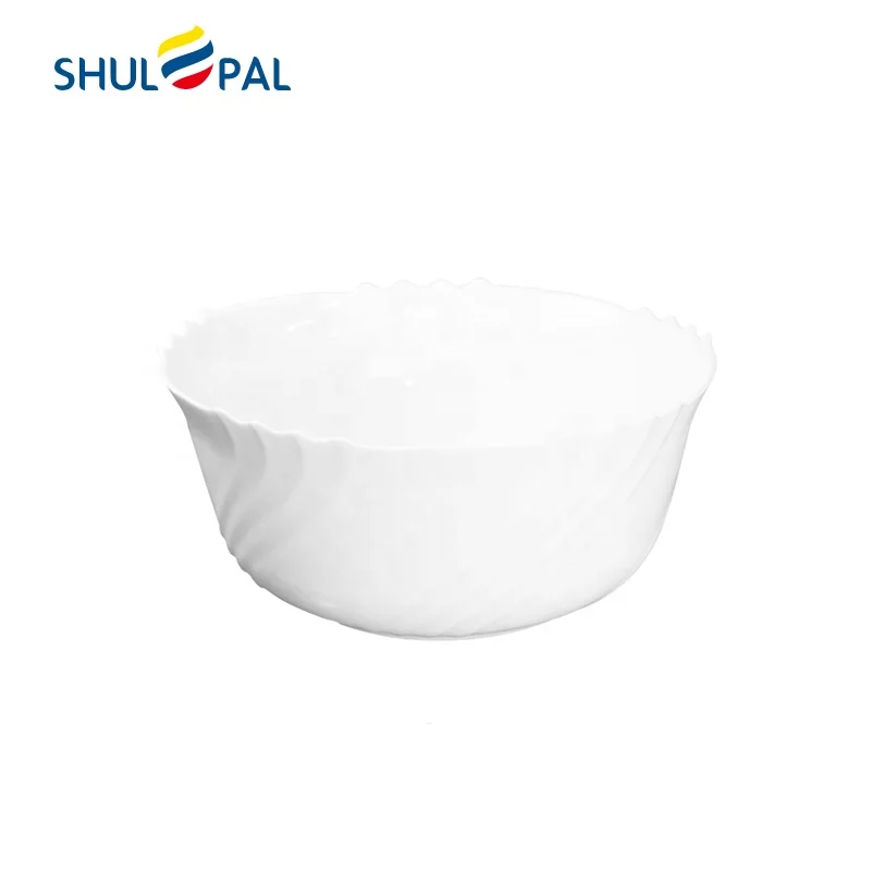 

Fully tempered chip resistant opal glassware salad bowl