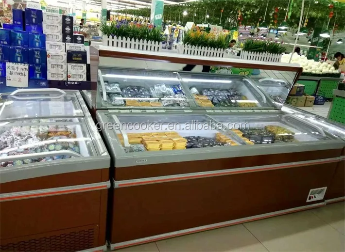Supermarket Chest Freezer Display Frozen Foods Island Freezer Commercial 99" NEW 