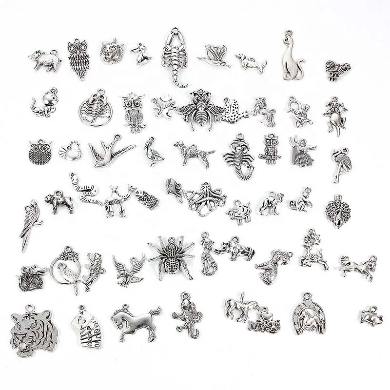 

Mixed Antique Silver Color Anchor Animal Charms Pendants for Bracelet Necklace DIY Jewelry Making Finding Accessories, Ancient silver