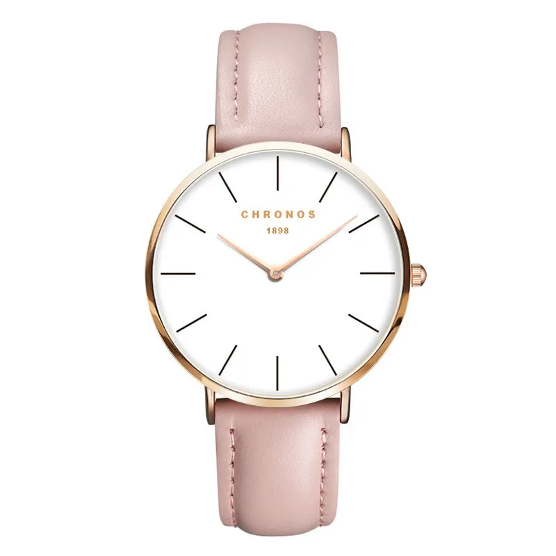 

Chronos Unisex Watches Women Men Casual Mens Wrist Watch PU Leather Quartz Wristwatches Relogio Masculino