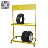 Yellow Heavy duty car tire flooring metal display rack tire metal display rack with wheels for retail
