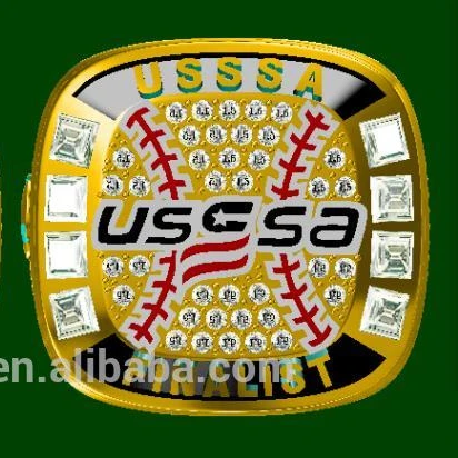 

Custom Fancy Gold and Silver Kids Baseball Softball USSSA Championship Rings Jewelry