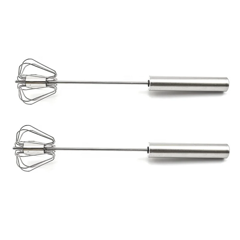 
10' Egg Stirring Whisk Semi automatic Whisk Stainless Steel Egg Beater 