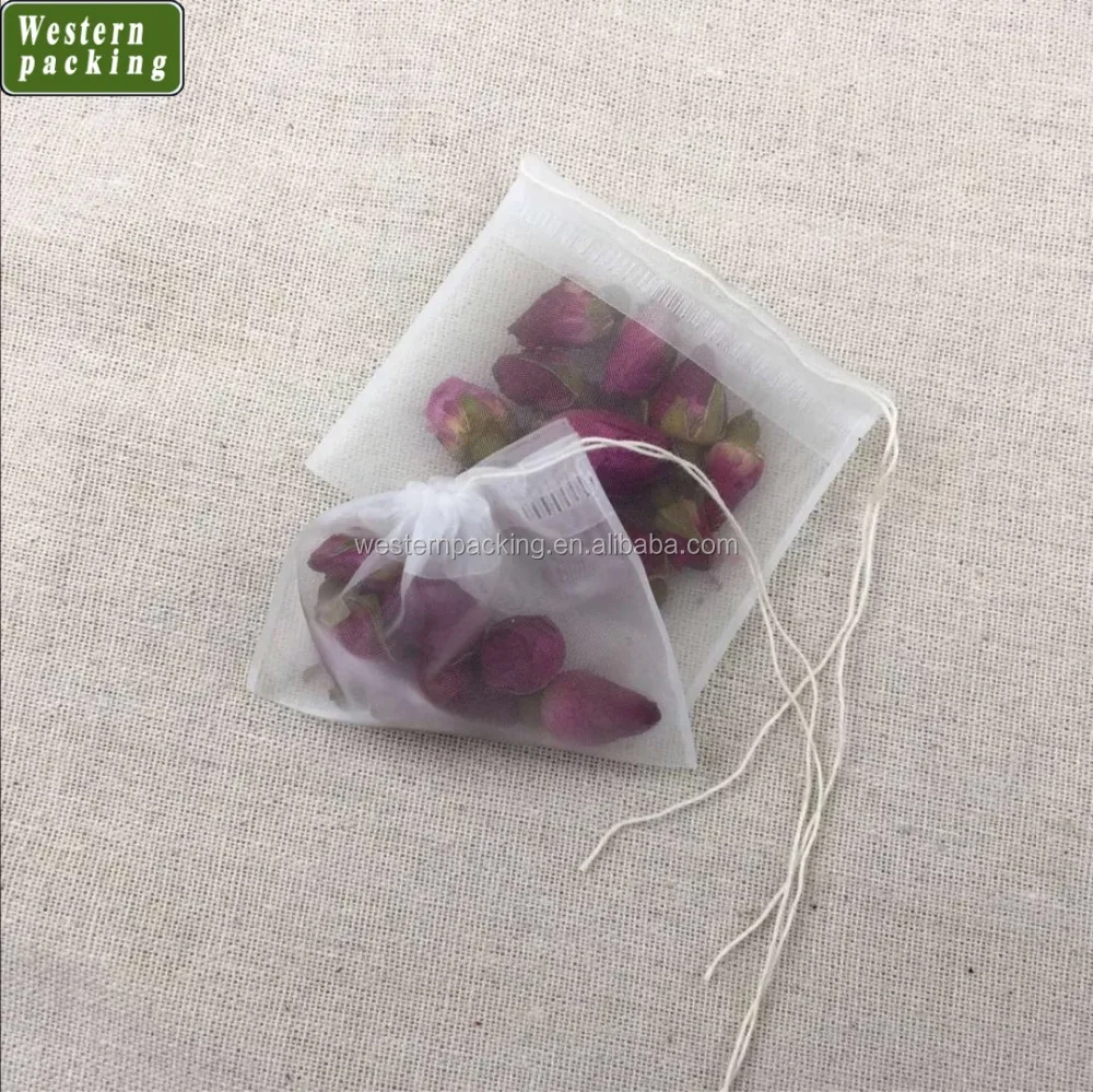 
Small nylon mesh drawstring tea bag 