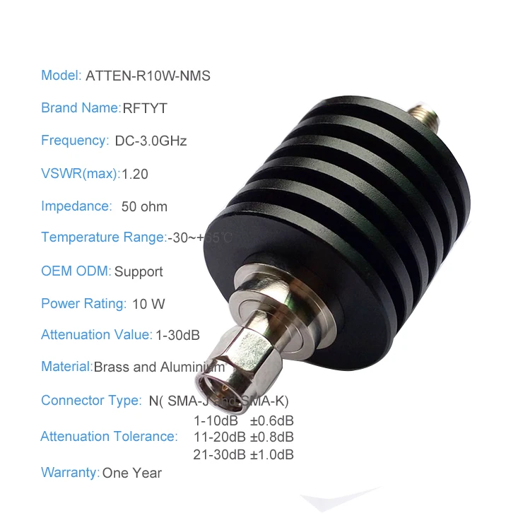High Performance RF Coaxial Attenuator