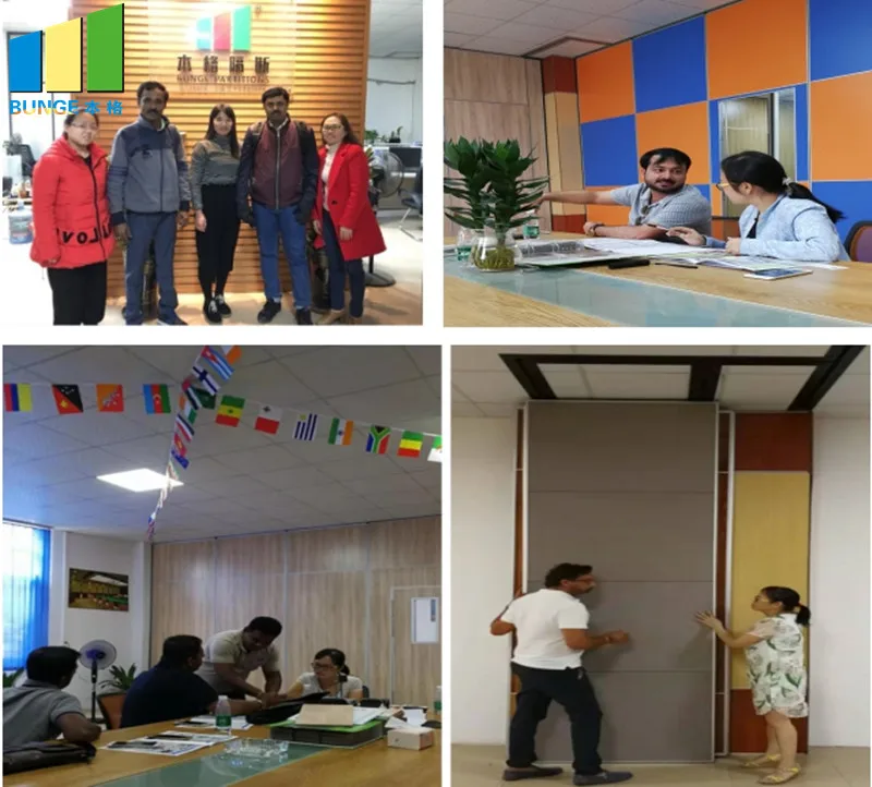 Hotel Soundproof Mobile Movable Wall Partitions Folding Acoustic