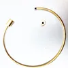 Indian Stainless Steel Gold Plated High Polished Open Screw End Beads Balls Plain Bangles