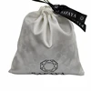 Export products multi-purpose white drawstring satin jewelry dust bag with ribbon printing logo