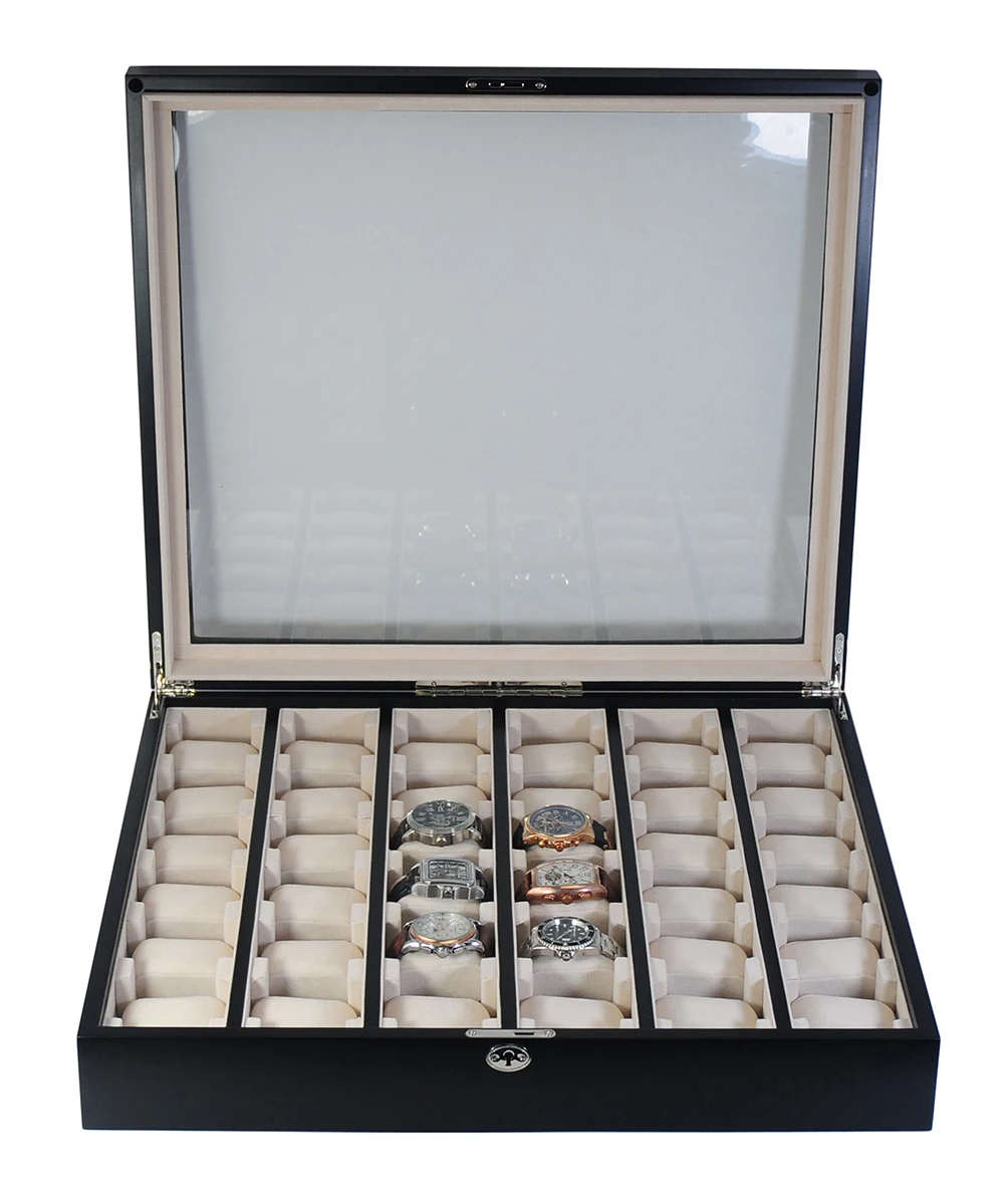 Sonny Wooden Watch Display Black Large Capacity Wall Hanging