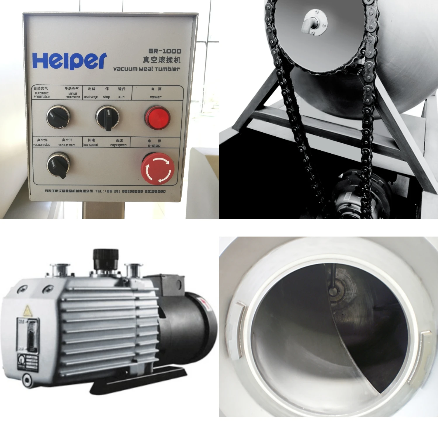 GR1000 Commercial vacuum meat tumbler tumbling machine, View tumbler