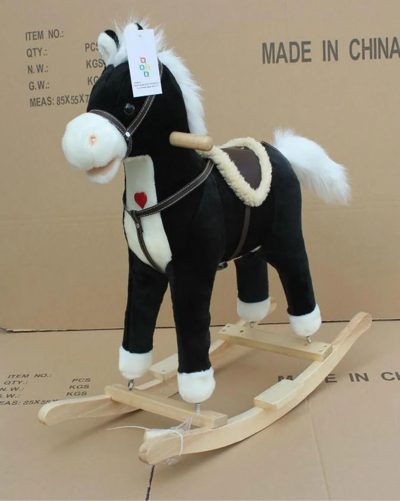 playful plush rocking horse