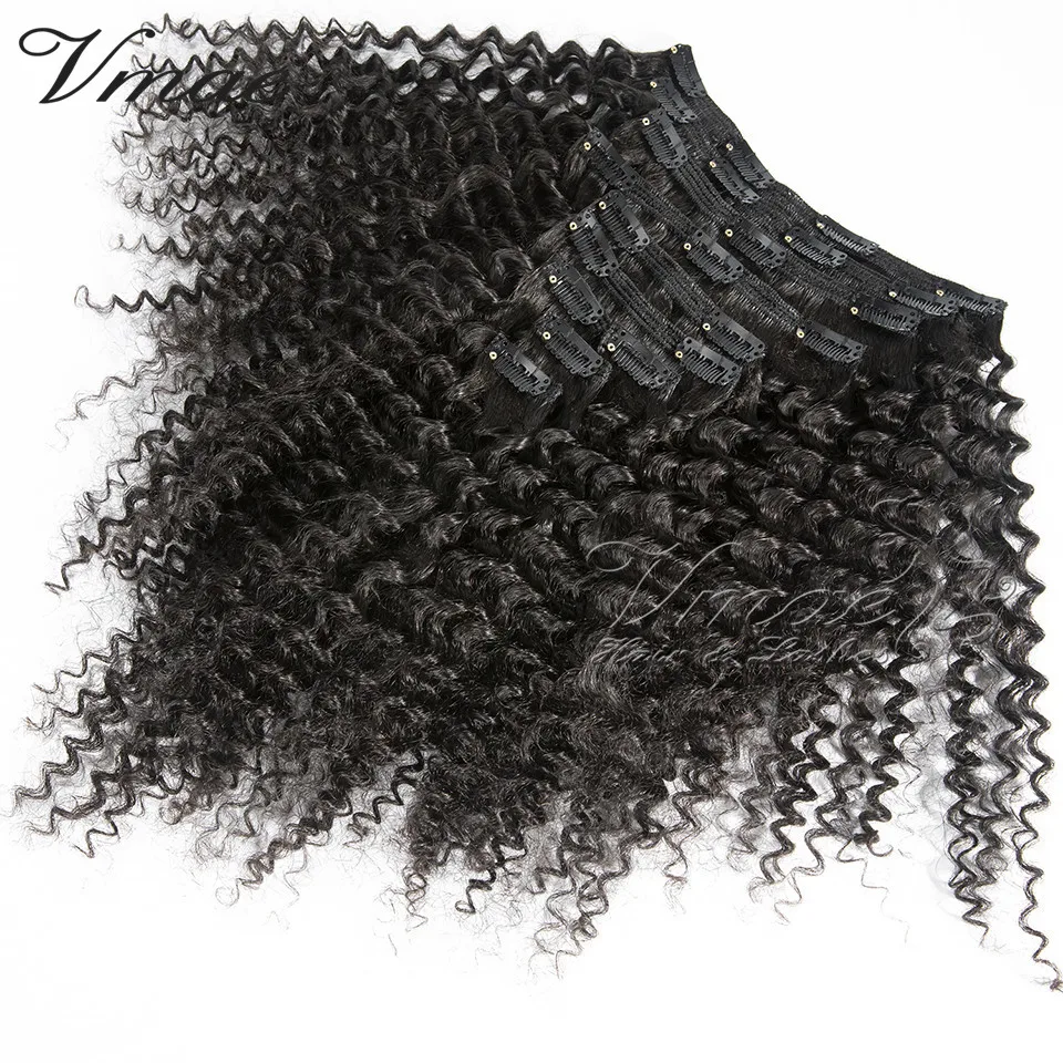 

VMAE Hot New Products Raw Vietnam Natural Color Afro Kinky Curly 3A 3B 3C Mongolian Raw Virgin Brazilian Clip In Hair Extension