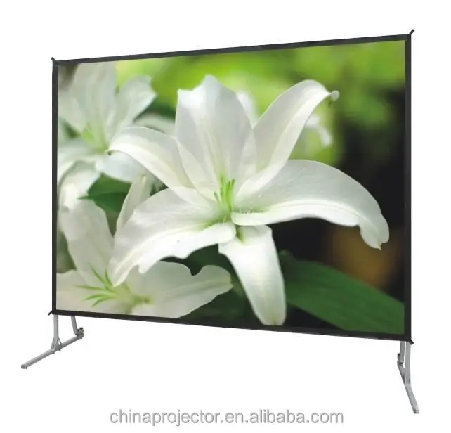 

100 Inch 16:9 Front Rear and Fast Fold PVC Projection Screen Portable outdoor/indoor Screen for Home Theater, White