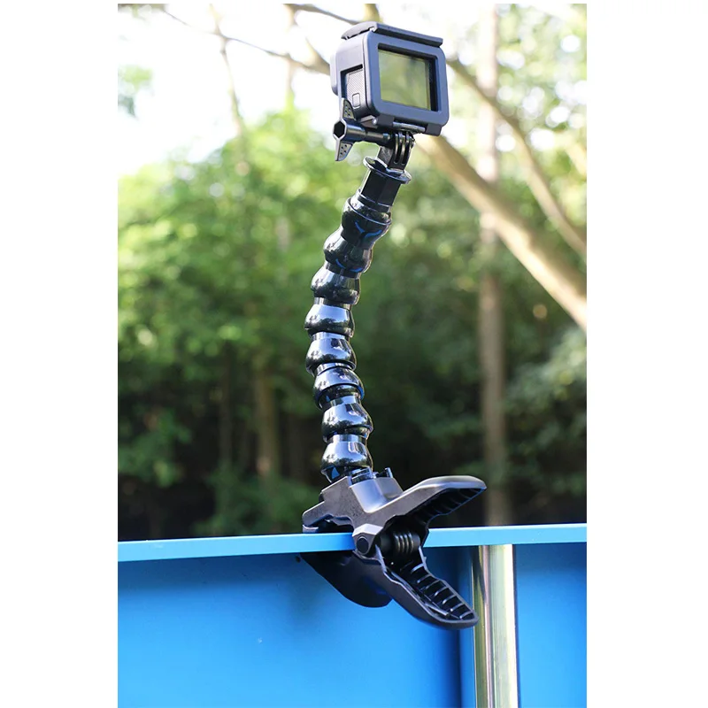 Flexible Jaws Grip Clamp Mount With 1/4''20 Thread Gooseneck For