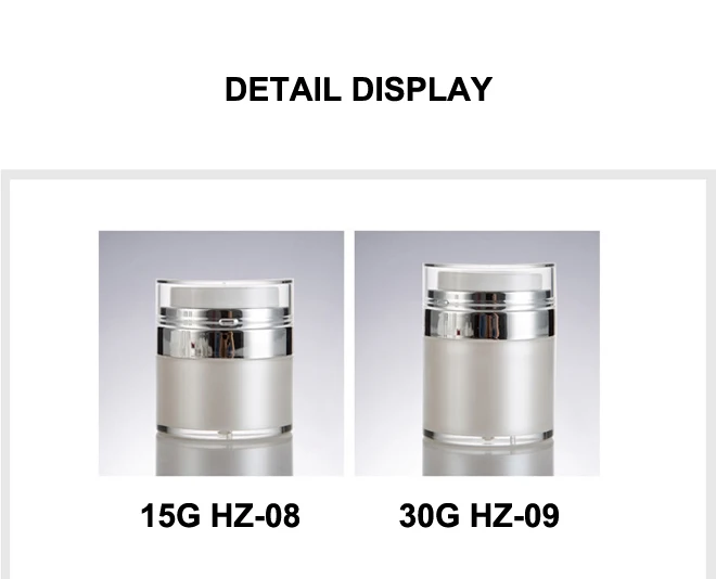 Eco friendly 30g Round plastic Acrylic Cosmetic Cream Airless Jar containers for Eye Care packaging