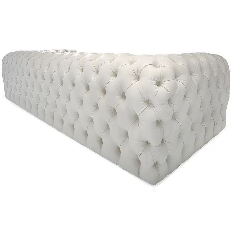 Modern Unique Design White Tufted Velvet Lounge Sofa Lounge Furniture