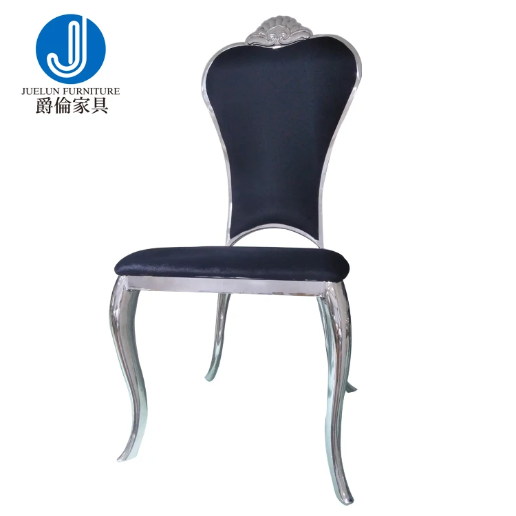 Silver stainless steel frame fabric dining chair fabric small chair