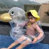 Transparent swim tube kids inflatable floating duck swimming ring