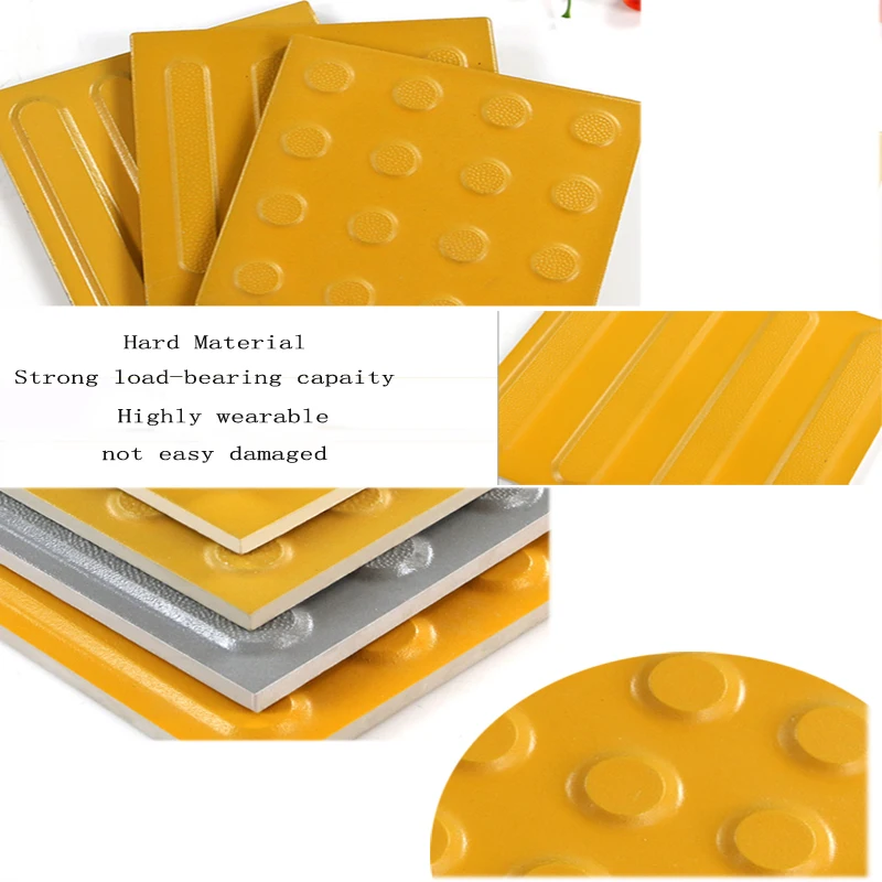 Yellow Detectable Sidewalk Bumps Blind Warning Tile Flooring Anti Skid