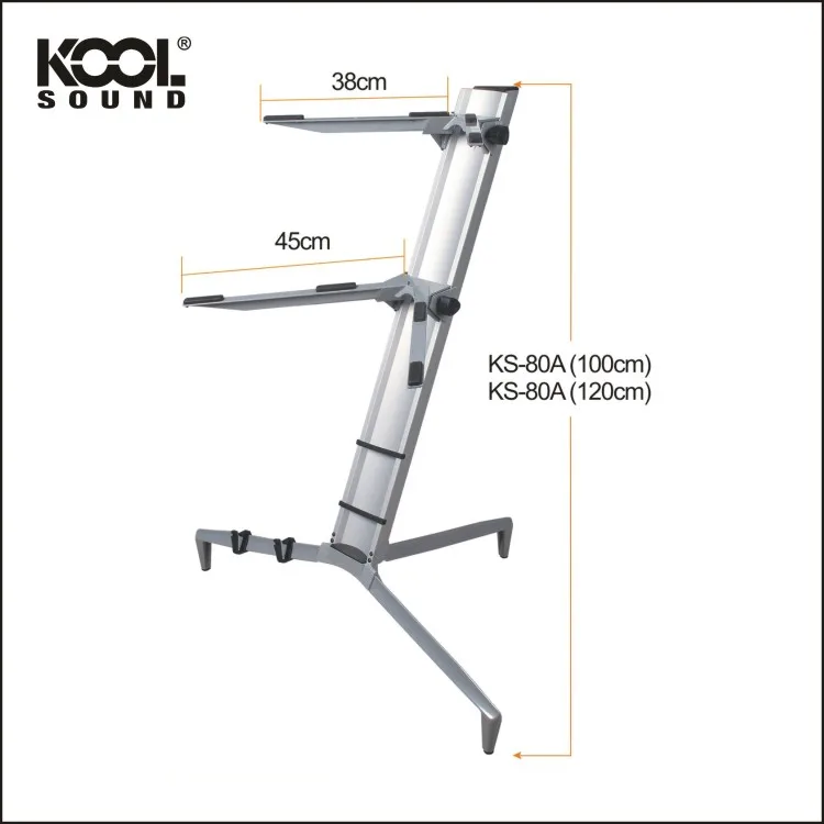 Top Seller KS-80A Aluminum Silver Plane Keyboard Stand