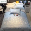 hotsale apartment use apartment use High thread count blue embroidered romantic bedding set luxury