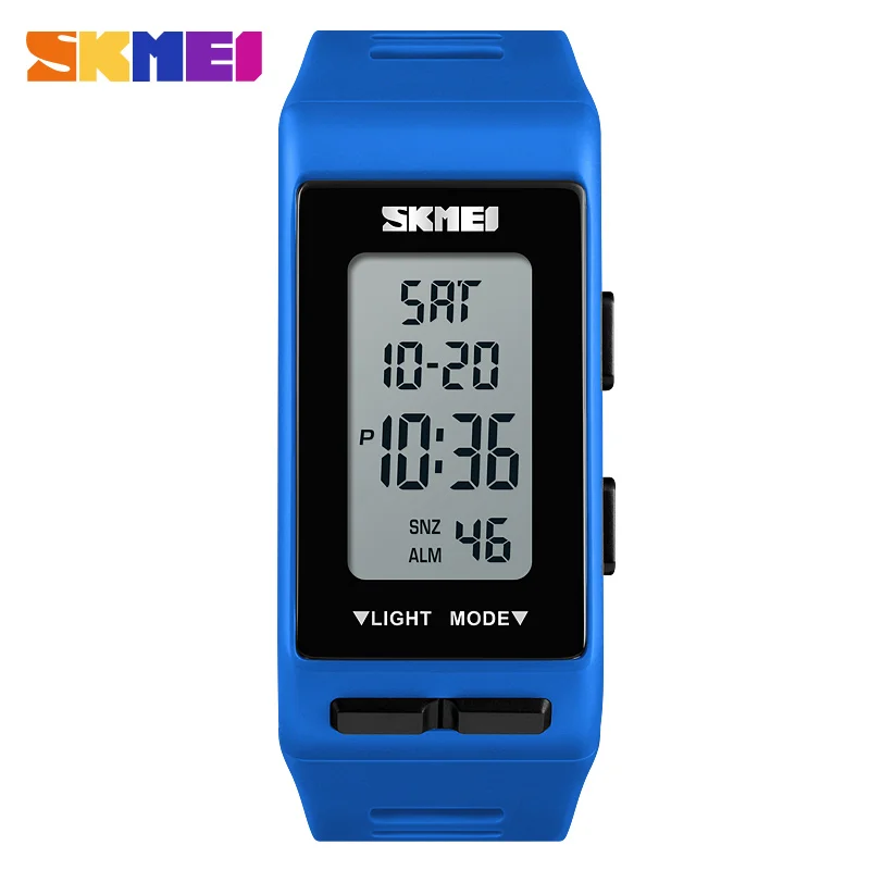 

SKMEI 1362 men's Fashion Colourful Plastic Band Digital Movement Alarm Clock Rectangle Wrist Watch