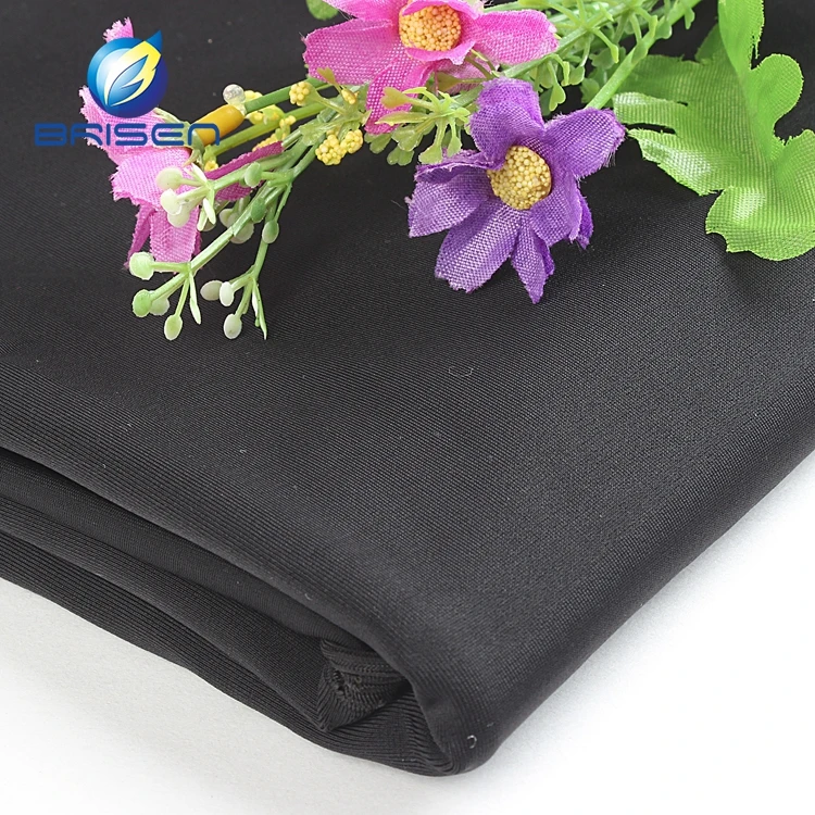 
China Manufacturer Stretch Black Dubai polyester Spandex Fabrics for sale 