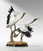 Lifelike Home Decorative Porcelain Double Crane Fly Together,Exquisite Art Porcelain Sculpture,Home Deco Porcelain Art Scuplture