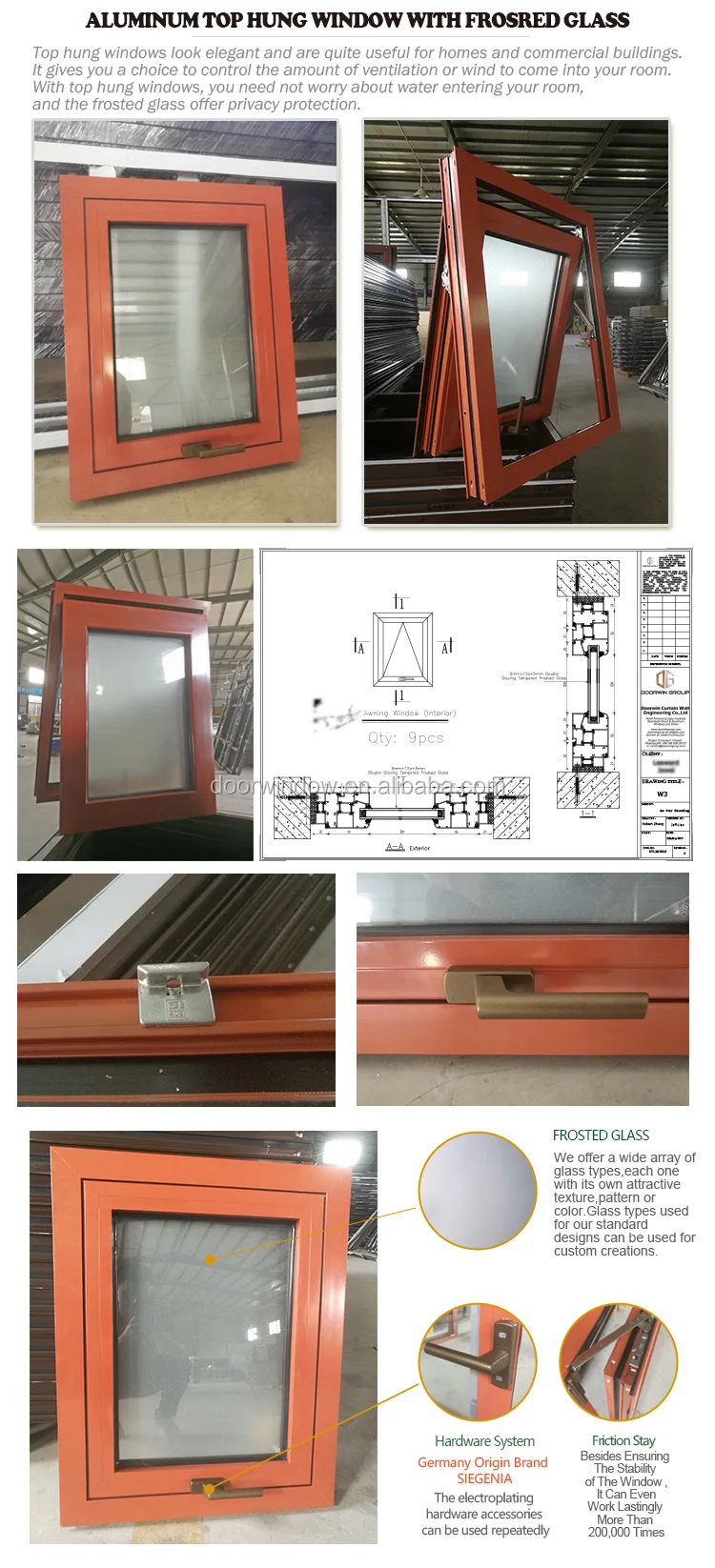 Aluminium window door hardware mosquito net monoblock