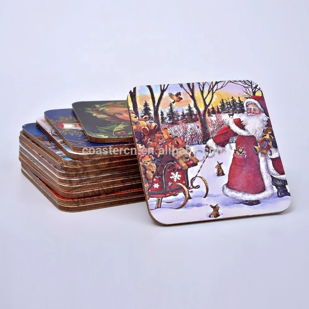 

Factory hot selling printed heat-insulation custom sublimation cork MDF coaster for table accessories, Cmyk