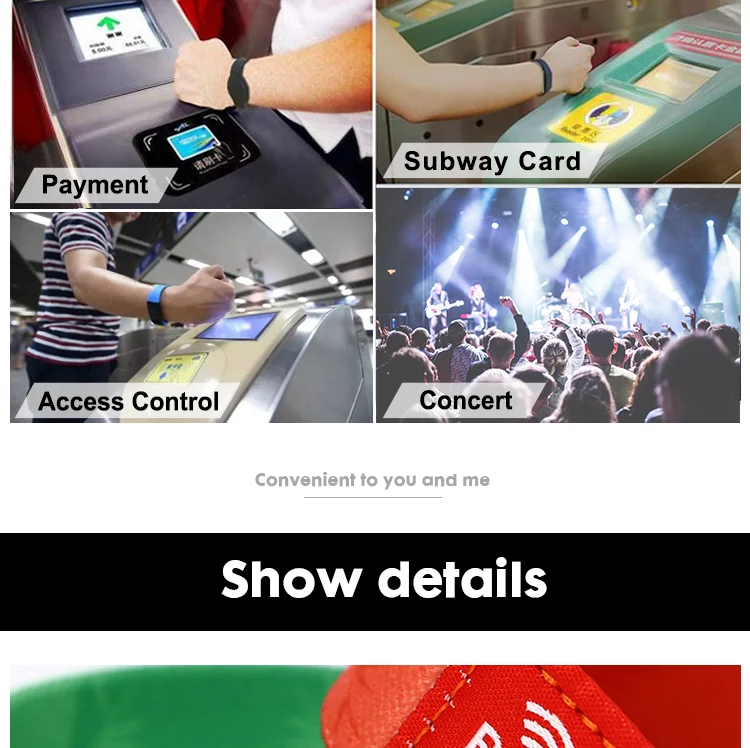 New Style NFC Elastic Fabric Bracelet Woven Customized RFID Wristband - detailed image 4