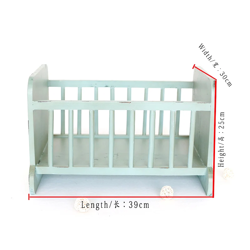 

Blue color Newborn bed photography props Wood baby basket bed prop Rustic Newborn nest For baby photo session